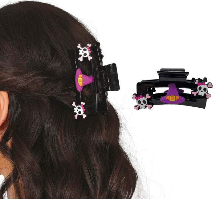 Halloween Haarclip Roze Doodshoofd 2st van Fiestas Guirca koop je bij Partywinkel