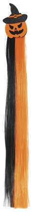 Halloween Hair Extension Zwart Oranje 40cm van Fiestas Guirca koop je bij Partywinkel