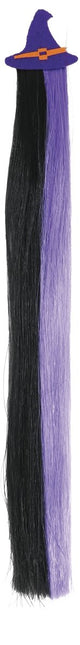 Halloween Hair Extension Zwart Paars 40cm van Fiestas Guirca koop je bij Partywinkel