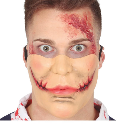 Halloween Half Masker Horror Mond van Fiestas Guirca koop je bij Partywinkel