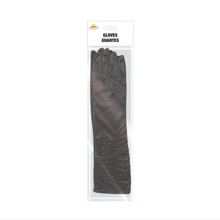 Halloween Handschoenen Fluweel Zwart 45cm van Fiestas Guirca koop je bij Partywinkel