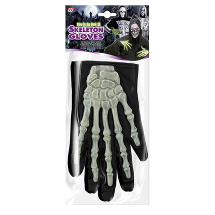 Halloween Handschoenen Skelet Glow In The Dark Kort van Widmann koop je bij Partywinkel
