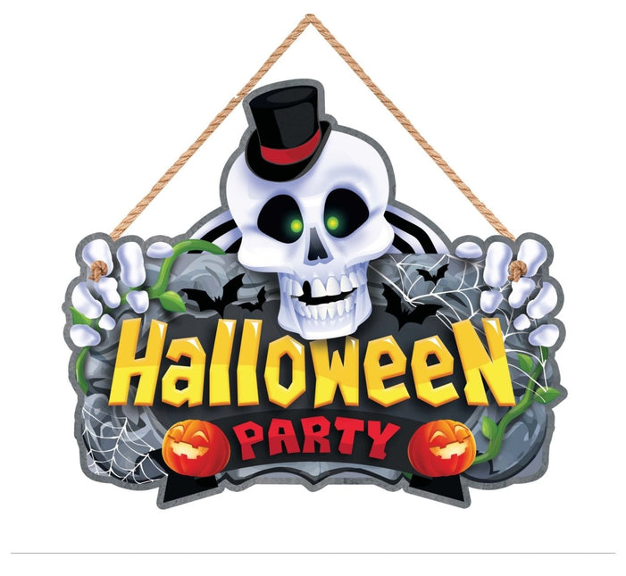 Halloween Deurbord Halloween Party 35cm van Fiestas Guirca koop je bij Partywinkel