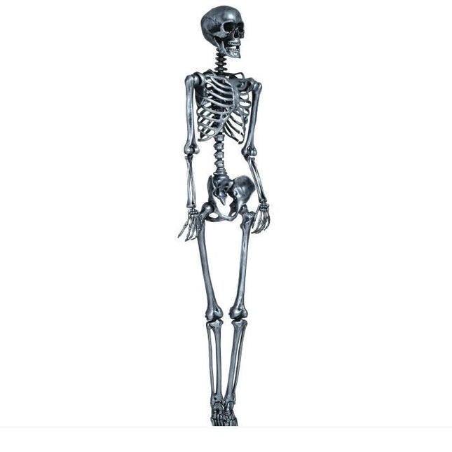 Halloween Hangdecoratie Zilver Skelet 1,6m van Fiestas Guirca koop je bij Partywinkel