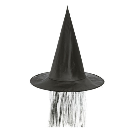 Halloween Heksenhoed Haar Zwart van Fiestas Guirca koop je bij Partywinkel