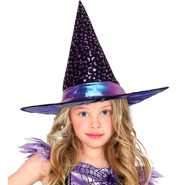 Halloween Heksenhoed Kind Sterren En Maan van Widmann koop je bij Partywinkel