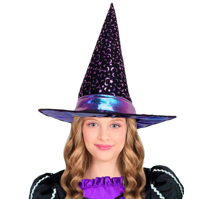 Halloween Heksenhoed Kind Sterren En Maan van Widmann koop je bij Partywinkel