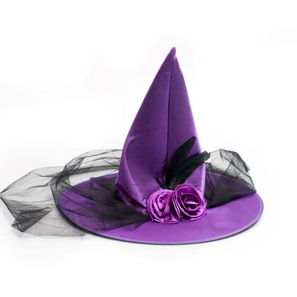 Halloween Heksenhoed Paars van Partychimp koop je bij Partywinkel