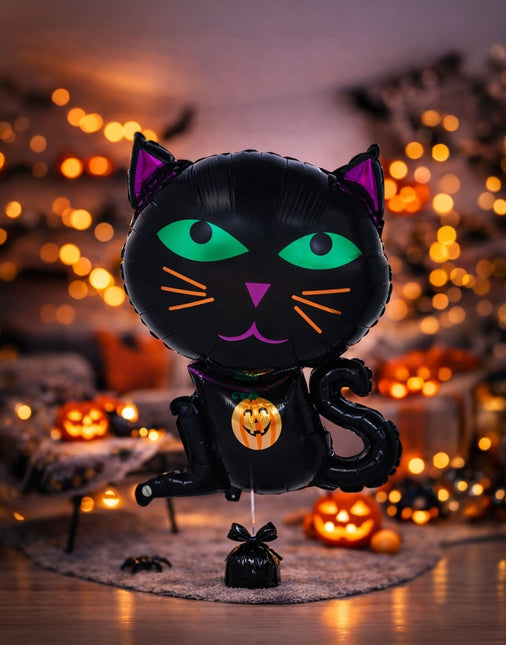 Halloween Helium Ballon Kat Leeg 60cm van Fiestas Guirca koop je bij Partywinkel