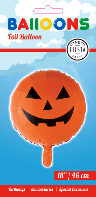 Halloween Helium Ballon Pompoen 45cm leeg van WeFiesta koop je bij Partywinkel