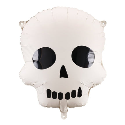 Halloween Helium Ballon Wit Zwart Doodshoofd Leeg 41cm van Partydeco koop je bij Partywinkel