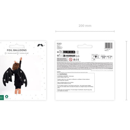 Halloween Helium Ballon Zwart Vleermuis Leeg 85cm van Partydeco koop je bij Partywinkel