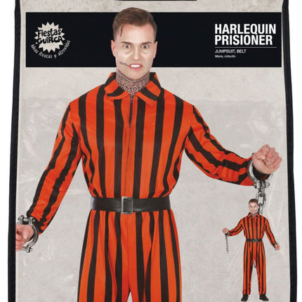 Halloween Jumpsuit Heren Harlekijn Gevangene van Fiestas Guirca koop je bij Partywinkel
