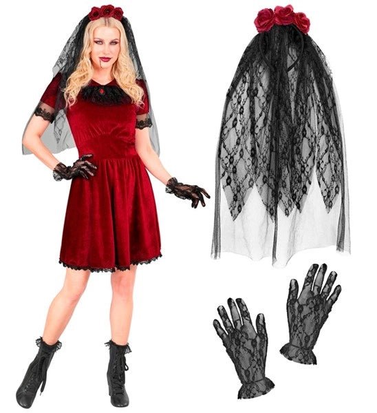 Halloween Jurk Dames Gothic Vampierbruid van Widmann koop je bij Partywinkel
