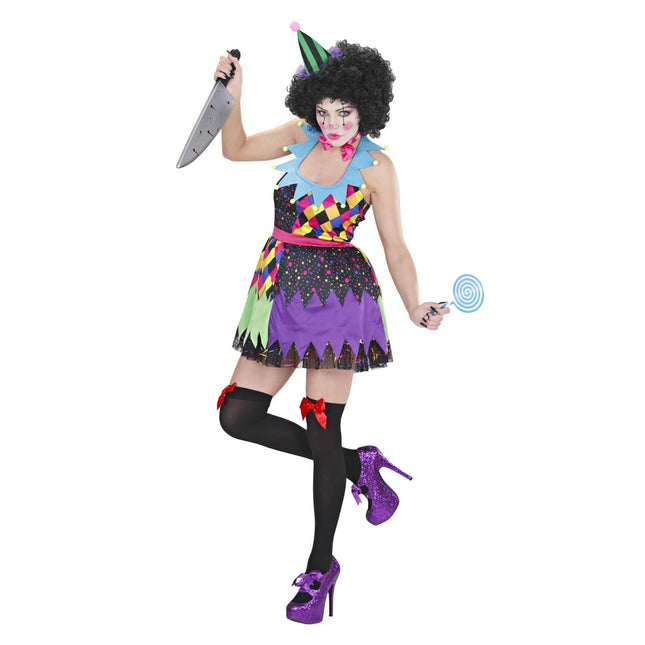 Halloween Jurk Gekleurd Dames Clown van Widmann koop je bij Partywinkel