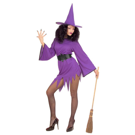 Halloween Jurk Paars Dames Heks van Widmann koop je bij Partywinkel
