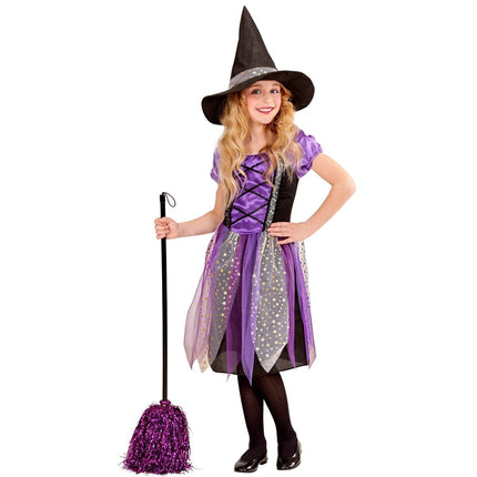 Halloween Jurk Paars Meisje 2 delig van Widmann koop je bij Partywinkel