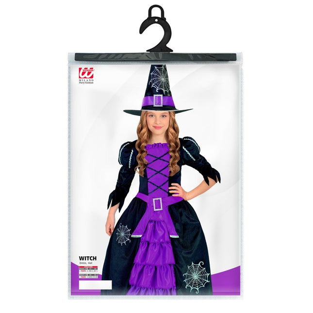 Halloween Jurk Paars Meisje Heks van Widmann koop je bij Partywinkel