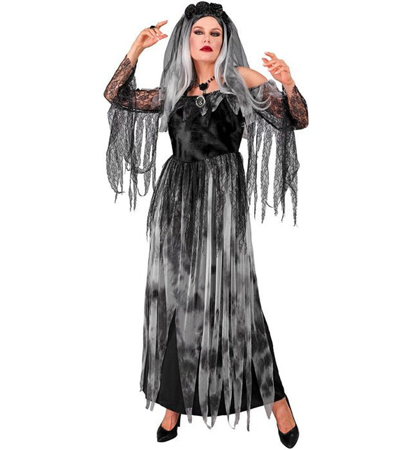 Halloween Jurk Zwart Bruid 2 delig van Widmann koop je bij Partywinkel