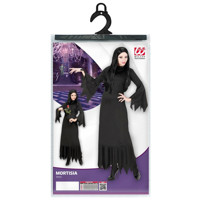 Halloween Jurk Zwart Dames Mortisia Lang van Widmann koop je bij Partywinkel