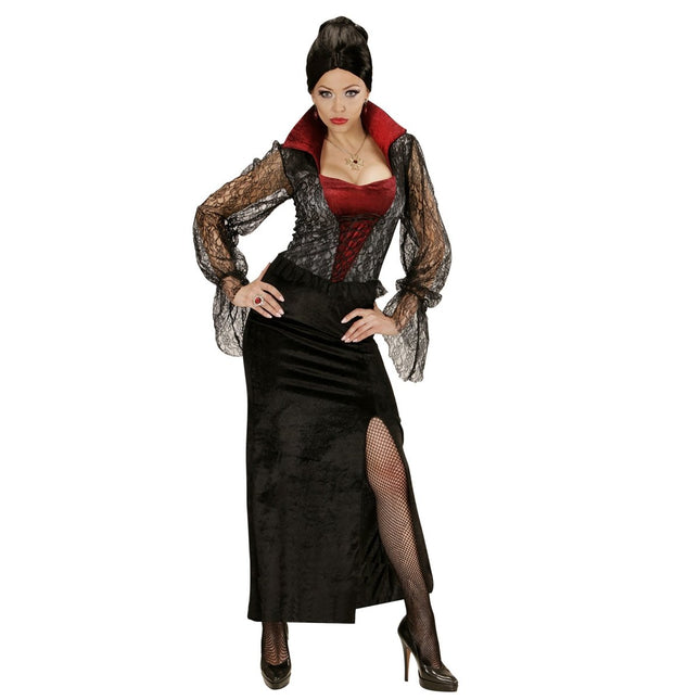 Halloween Jurk Zwart Dames Vampier van Widmann koop je bij Partywinkel