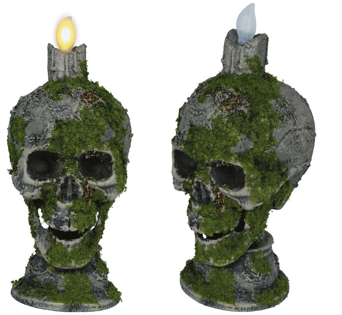 Halloween Kandelaar Doodshoofd Met Kaars 35cm van Fiestas Guirca koop je bij Partywinkel