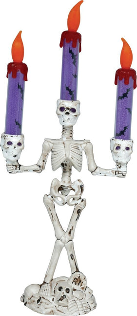 Halloween Kandelaar Skelet Met Licht 35cm van Fiestas Guirca koop je bij Partywinkel