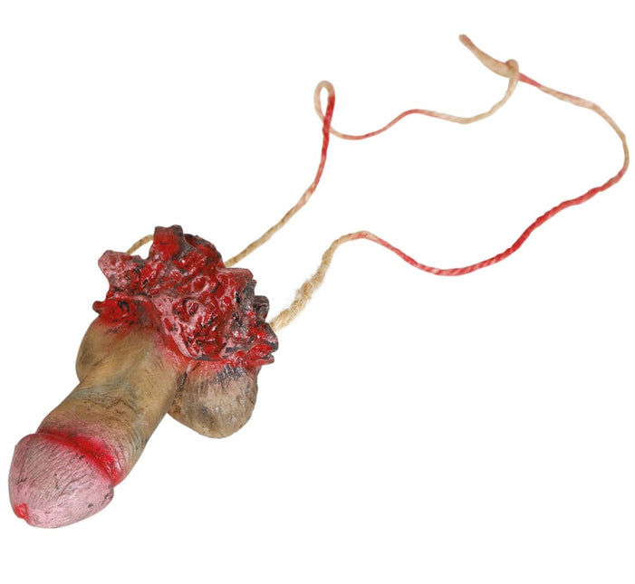 Halloween Ketting Afgehakte Piemel 12cm van Fiestas Guirca koop je bij Partywinkel