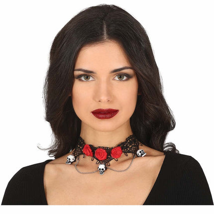 Halloween Ketting Doodshoofd Rozen van Fiestas Guirca koop je bij Partywinkel