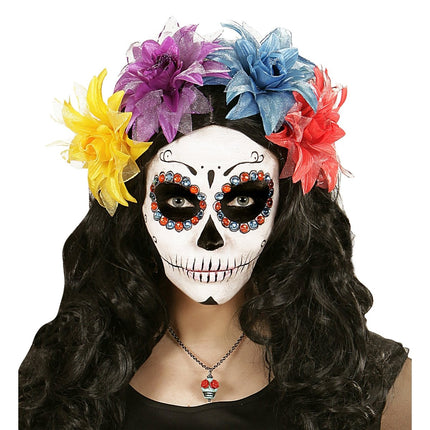 Halloween Ketting Gekleurd Schedel van Widmann koop je bij Partywinkel