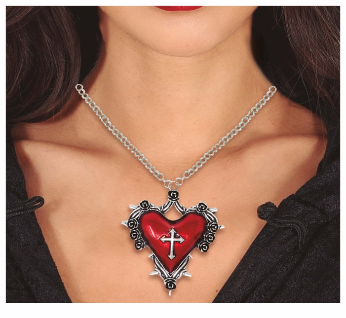 Halloween Ketting Rood Hart van Fiestas Guirca koop je bij Partywinkel