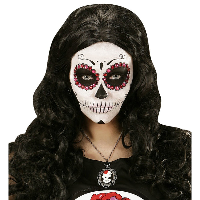 Halloween Ketting Schedel En Roos van Widmann koop je bij Partywinkel