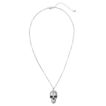 Halloween Ketting Zilver Doodshoofd van Widmann koop je bij Partywinkel