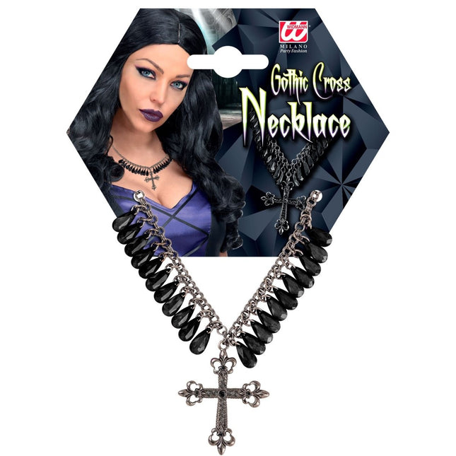 Halloween Ketting Zwart Kruis Gothic van Widmann koop je bij Partywinkel