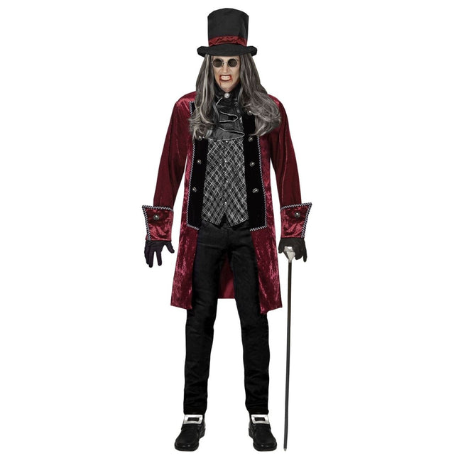 Halloween Kostuum Bordeaux Rood Heren Vampier van Widmann koop je bij Partywinkel