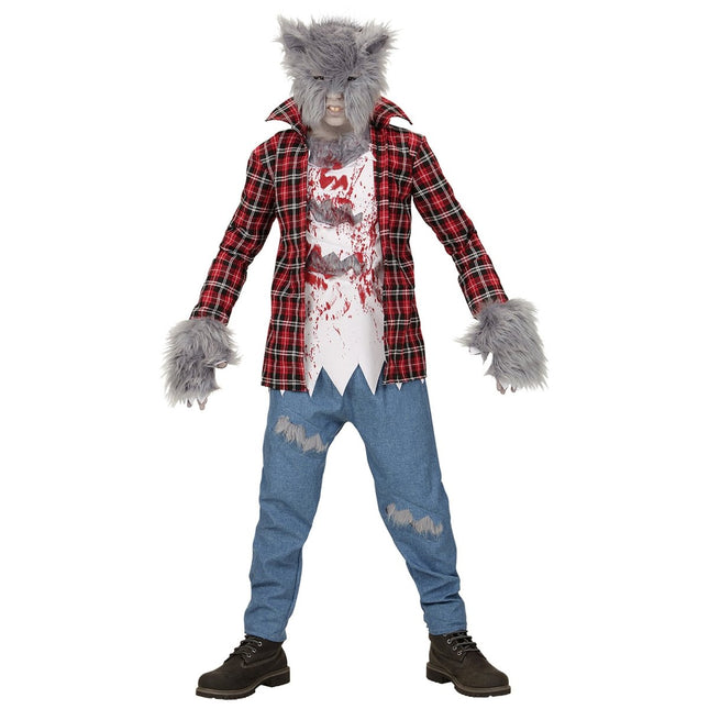 Halloween Kostuum Rood Blauw Kind Weerwolf van Widmann koop je bij Partywinkel