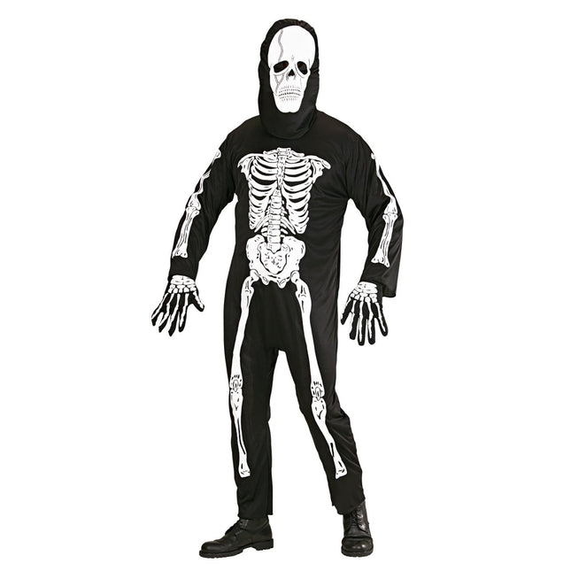 Halloween Kostuum Wit Zwart Heren Skelet van Widmann koop je bij Partywinkel