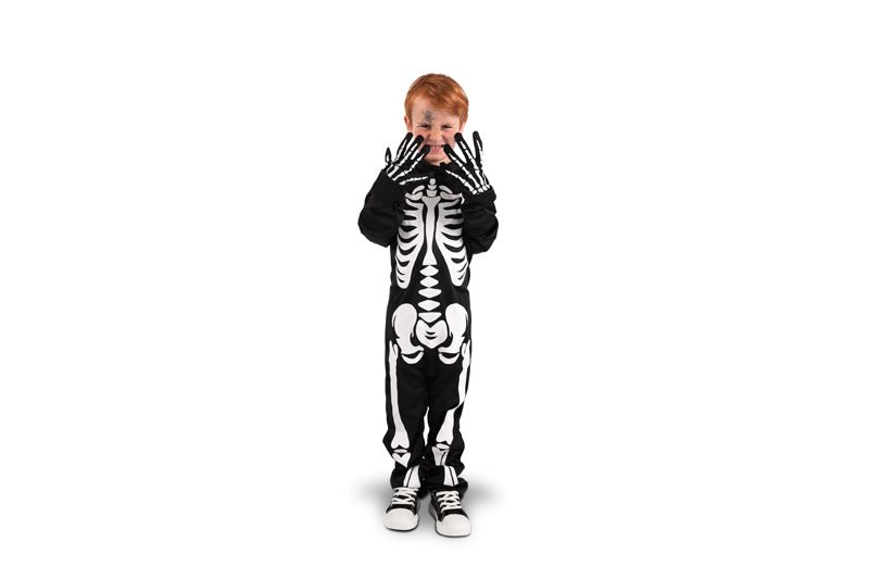 Halloween Kostuum Wit Zwart Kind Skelet van Partydeco koop je bij Partywinkel