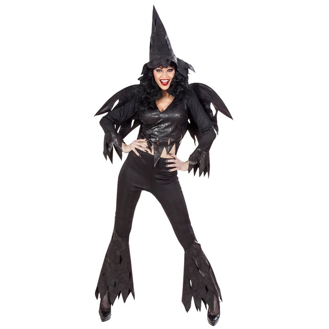 Halloween Kostuum Zwart Dames Heks 4 delig van Widmann koop je bij Partywinkel