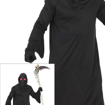 Halloween Kostuum Zwart Heren Donker Rode Ogen Met Licht van Fiestas Guirca koop je bij Partywinkel