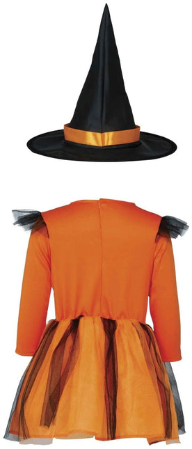 Halloween Kostuum Zwart Oranje Baby Heks van Fiestas Guirca koop je bij Partywinkel
