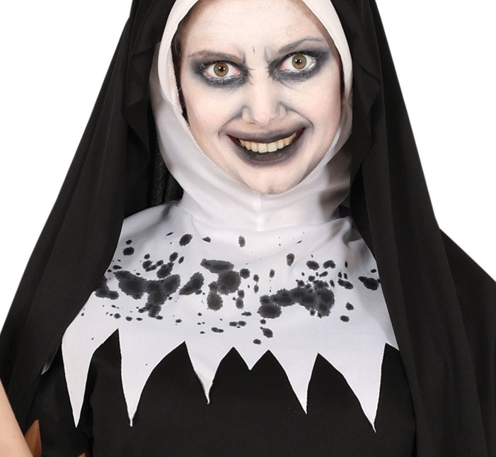 Halloween Kostuum Zwart Wit Dames Non van Fiestas Guirca koop je bij Partywinkel