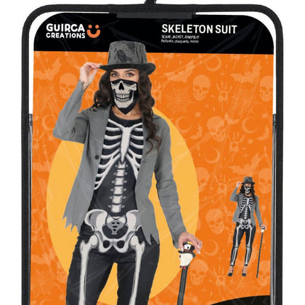 Halloween Kostuum Zwart Wit Dames Skelet van Fiestas Guirca koop je bij Partywinkel