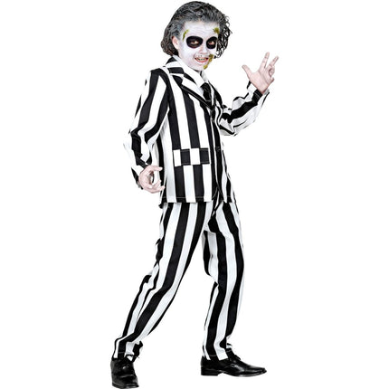 Halloween Kostuum Zwart Wit Kind Geest van Widmann koop je bij Partywinkel