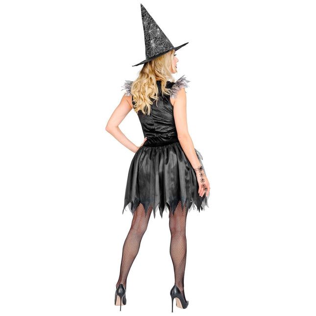Halloween Kostuum Zwart Zilver Dames Heks van Widmann koop je bij Partywinkel
