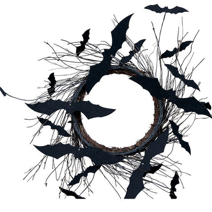 Halloween Kroon Vleermuizen 30cm van Fiestas Guirca koop je bij Partywinkel