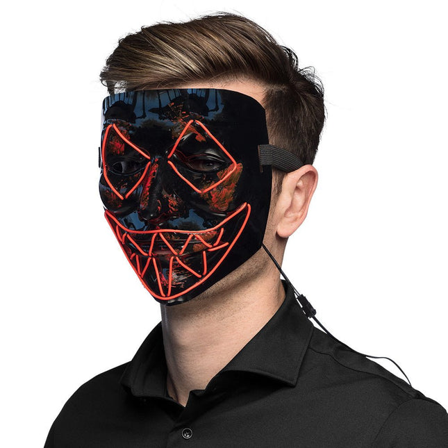 Halloween Led - Masker Killer Smile Rood van Boland koop je bij Partywinkel
