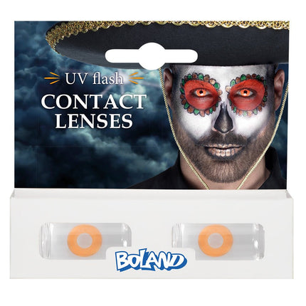 Halloween Maandlenzen Uv Flash Oranje van Boland koop je bij Partywinkel