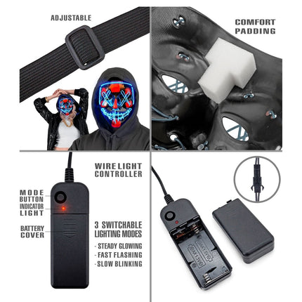 Halloween Masker Blauw Met Licht van Widmann koop je bij Partywinkel