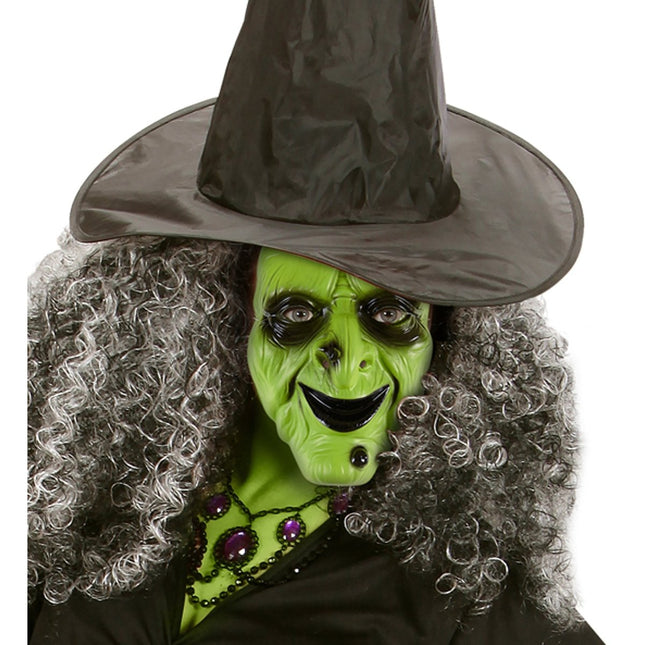 Halloween Masker Neon Groen Heks van Widmann koop je bij Partywinkel